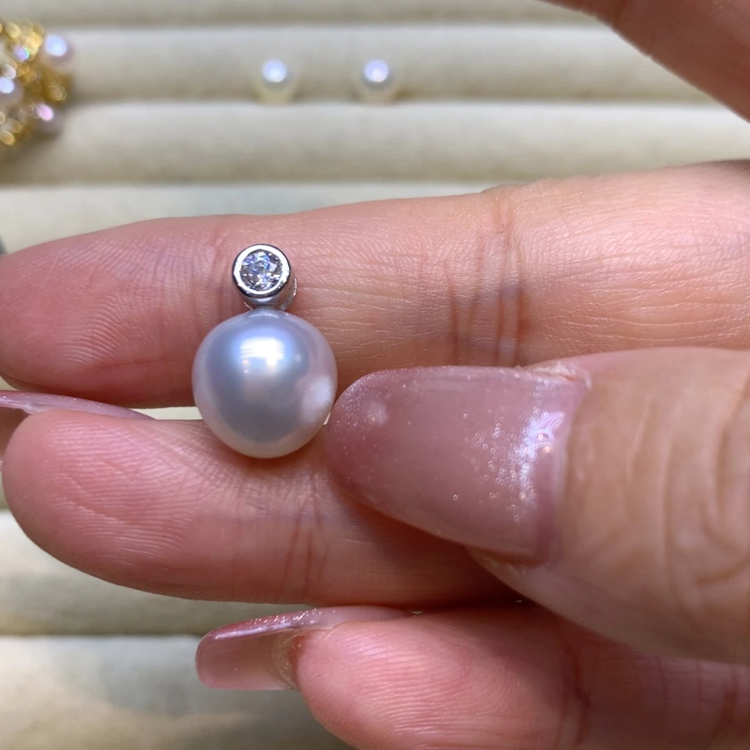 颈饰银S925镶嵌海水珍珠