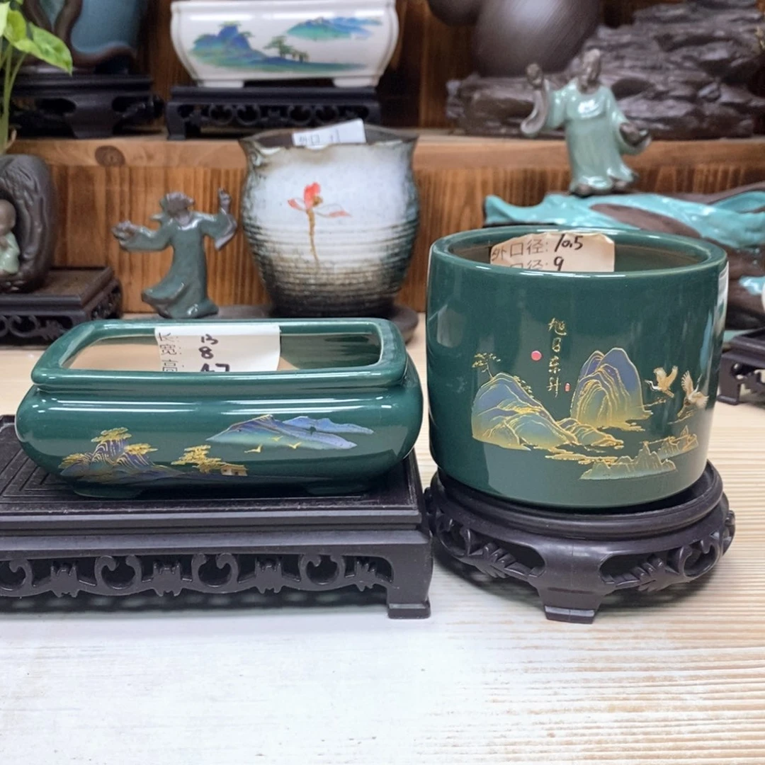 紫砂花盆陶瓷艺术花盆陶瓷