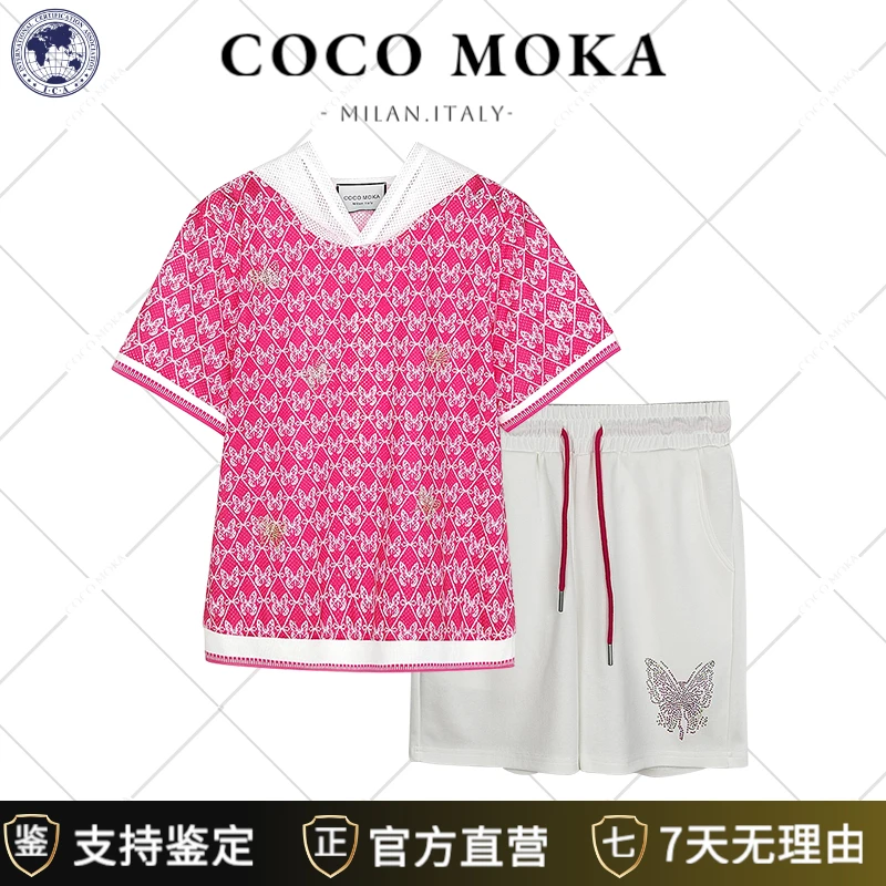 2025夏季新款短袖连帽运动休闲套装女士时尚宽松潮流【TZ5331】-1