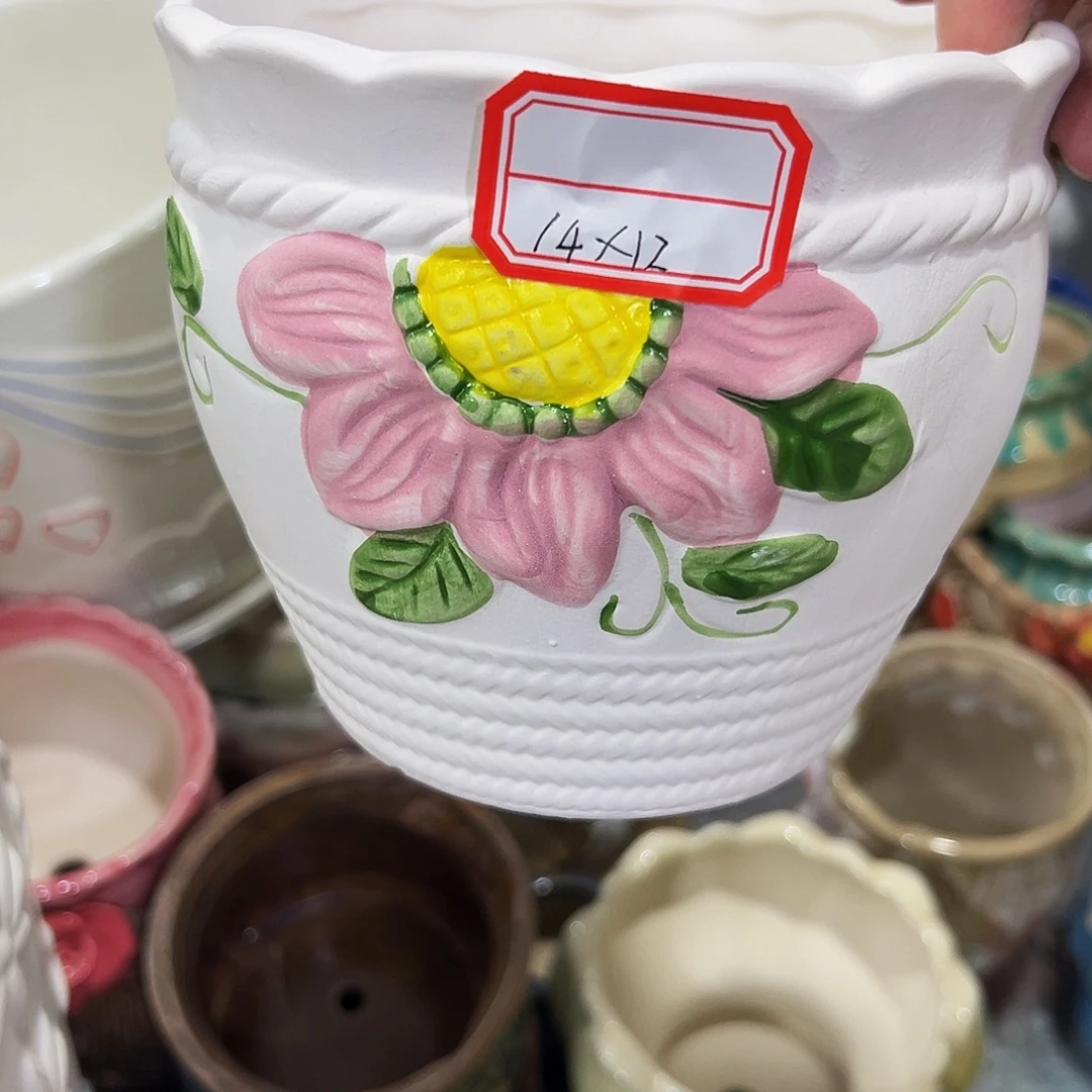 外贸尾单陶瓷花盆凑10米包邮