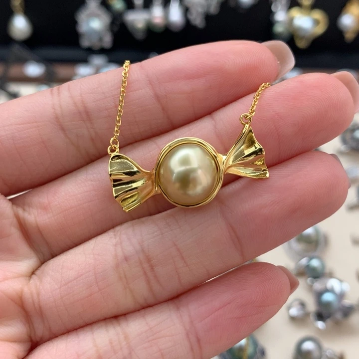 银S925镶嵌套链海水珍珠