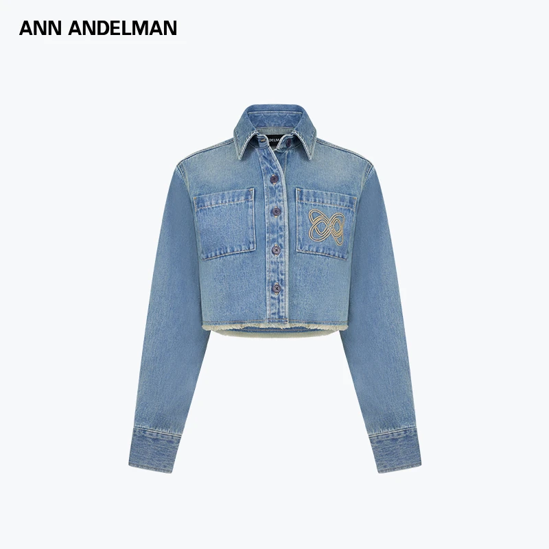 ANN ANDELMAN 25秋冬 时尚设计短款水洗牛仔衬衫