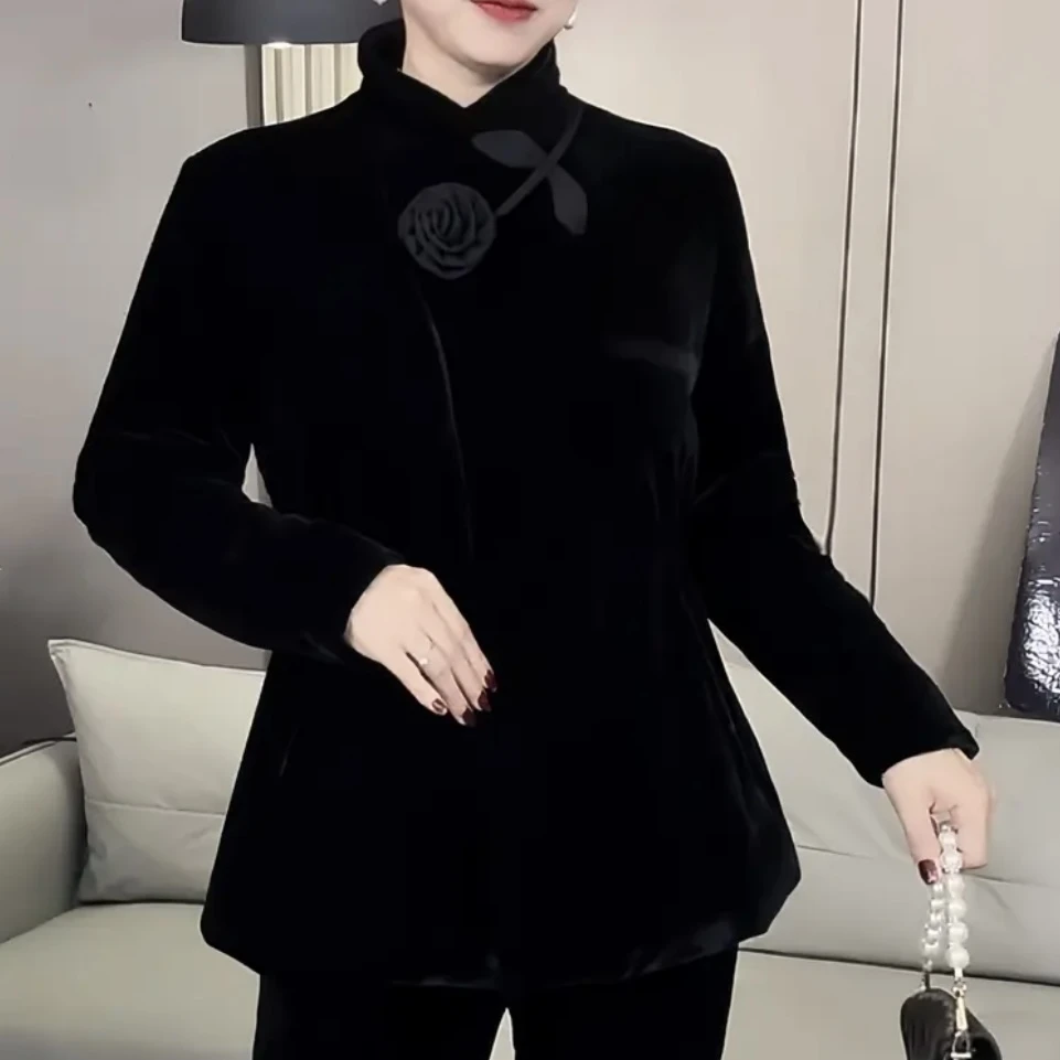 2971新款丝绒加棉加厚显瘦过冬款棉服外套