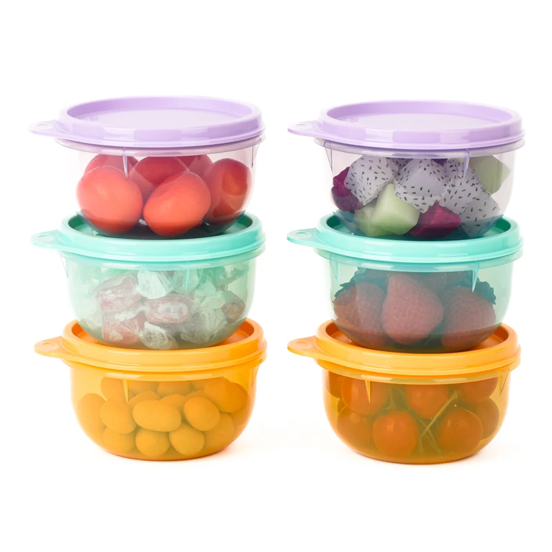 特百惠 260ML六小胖密封保鲜圆碗 圆形密封防漏便携零食保鲜盒