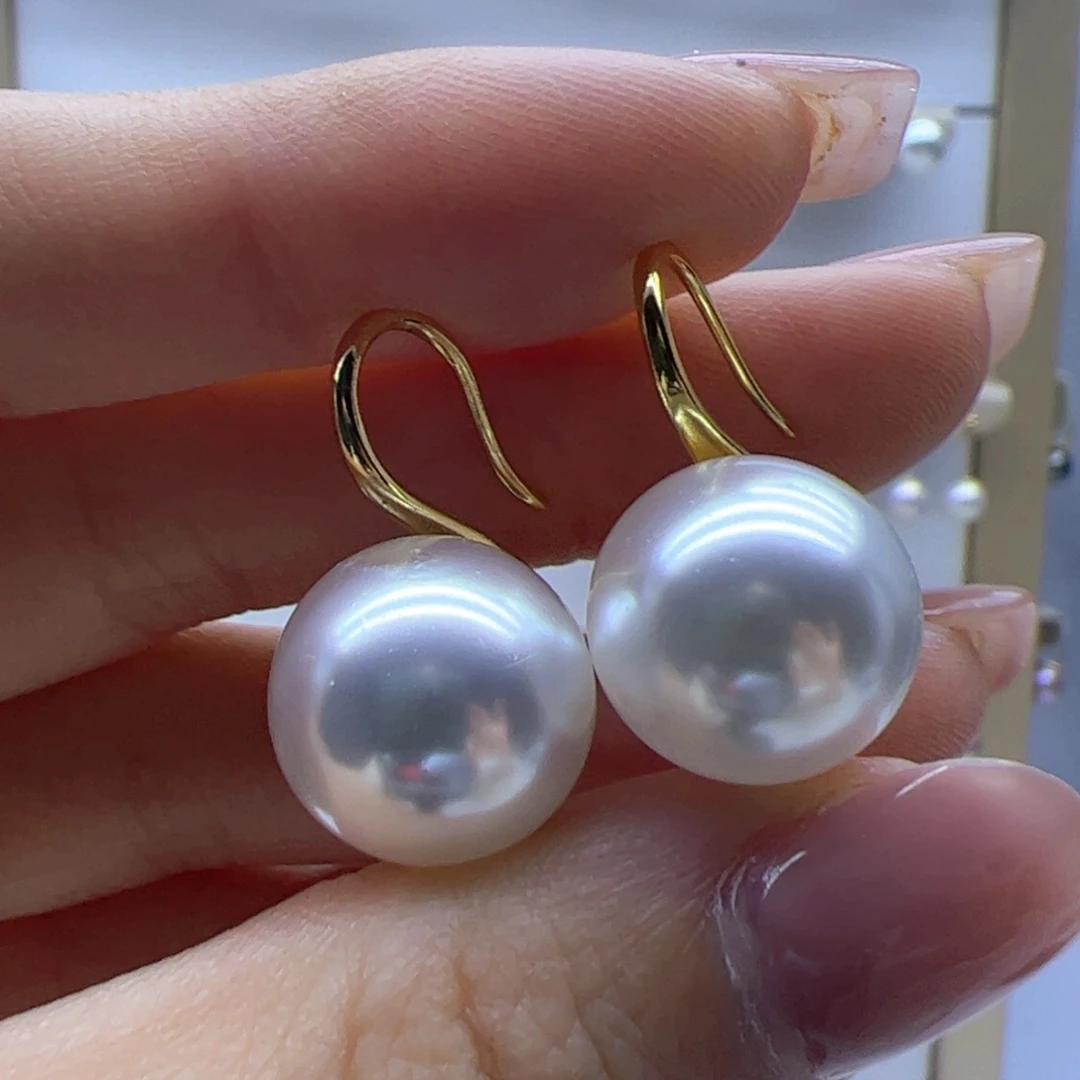淡水珍珠耳饰18K金镶嵌