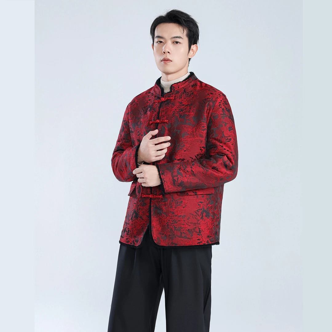 新中式国风中山装男士外套两面穿立领西装西服