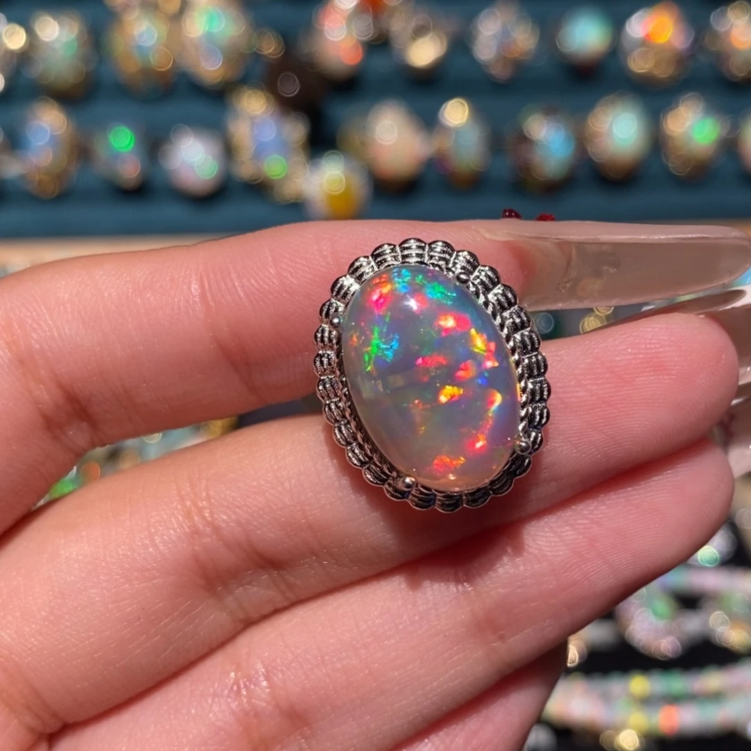 欧泊银S925镶嵌戒指