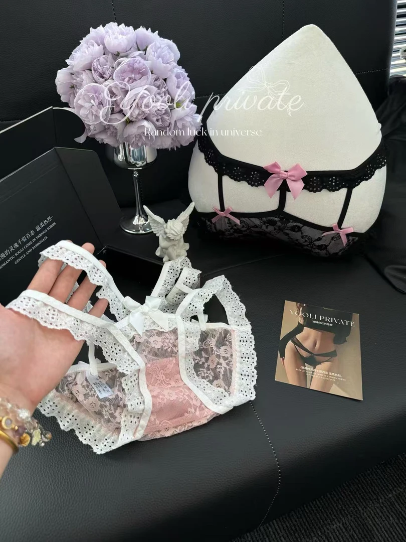 “布蕾甜心”纯欲蕾丝蝴蝶结低腰性感镂空女士内裤