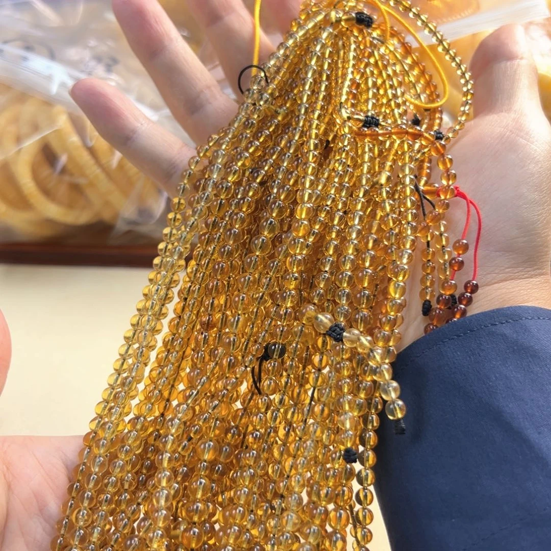 琥珀未镶嵌裸石蓝珀项链多种发其一