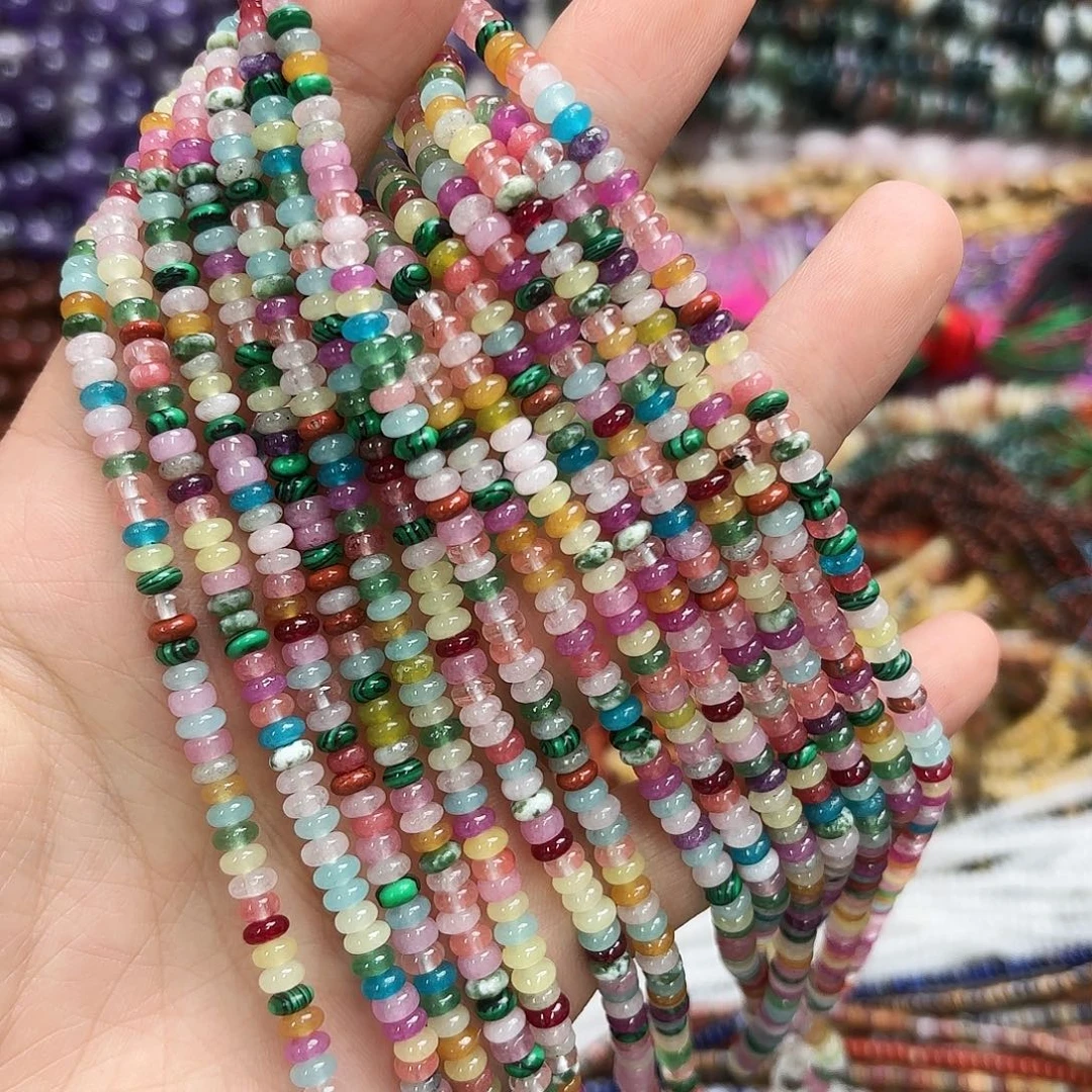 玛瑙/玉髓未镶嵌珠宝半成品2×4多宝算盘一条