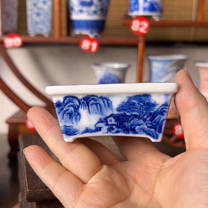 墨奈手绘陶瓷花盆