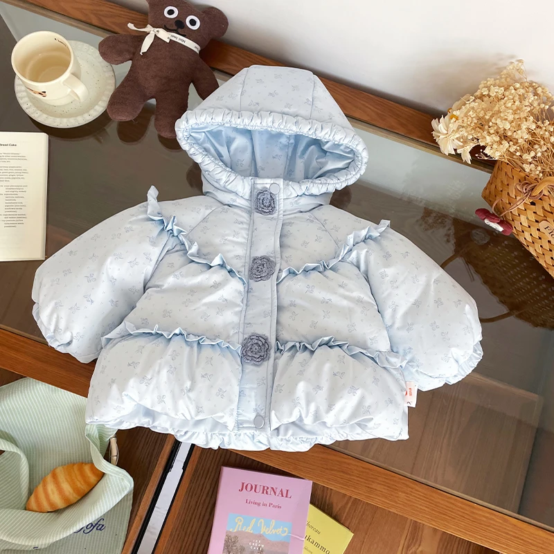 【现货】DW257013冬季新款儿童羽绒服90白鸭绒女童外套女宝连帽冬装