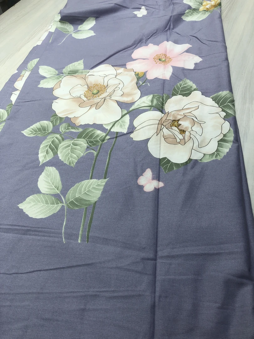 （紫色白花）2.5*2.3床单布料加厚长绒棉布头