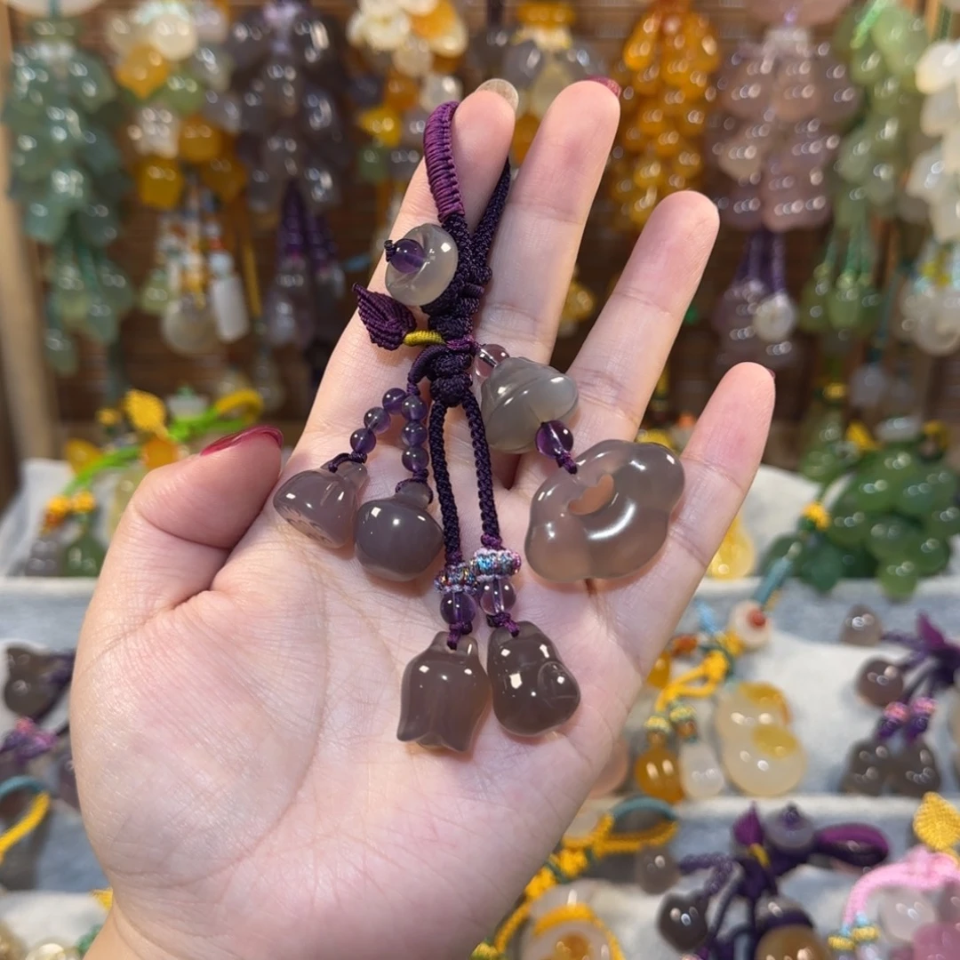 未镶嵌钥匙挂件玛瑙/玉髓