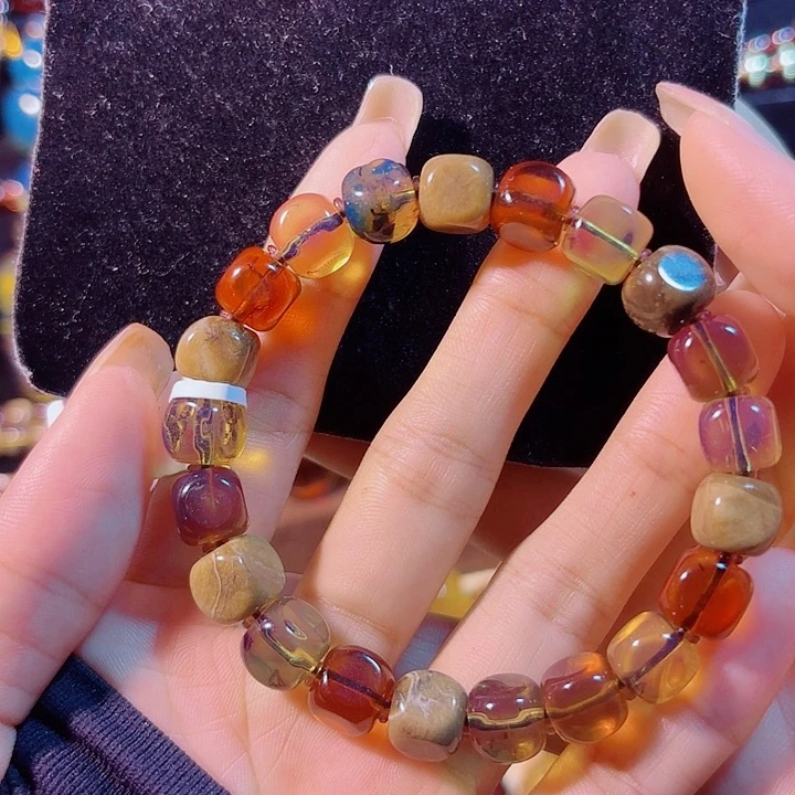 未镶嵌琥珀珠宝奇石方糖多宝手串
