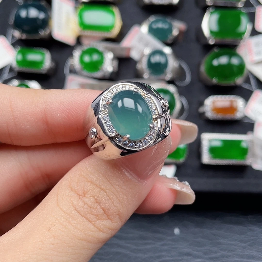 翡翠戒指银S925镶嵌编号3266 没有运费险