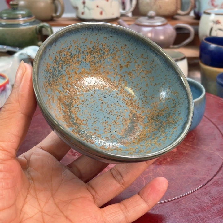 摆件传统鸡窝窑手工茶碗