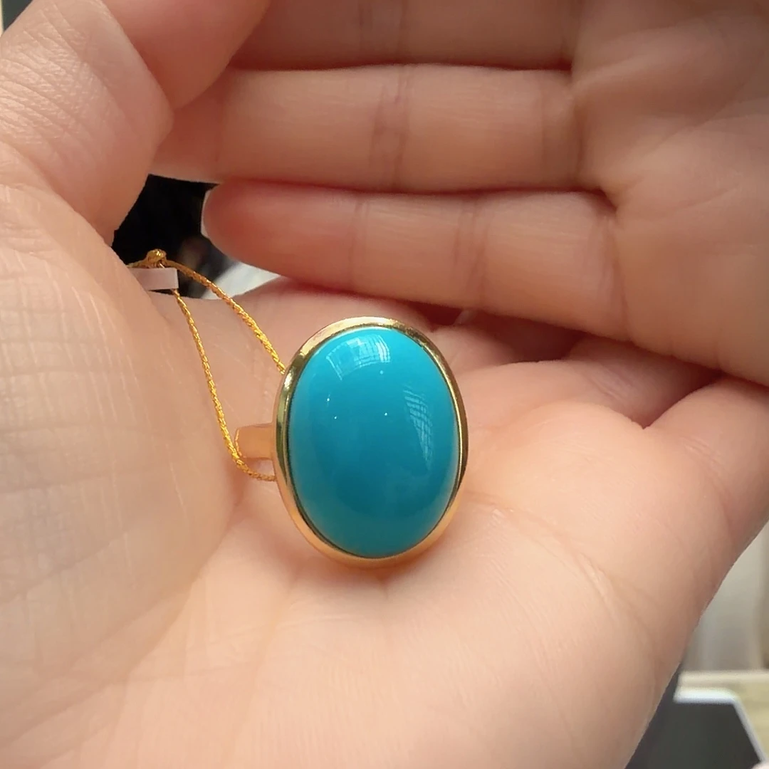 绿松石银S925镶嵌戒指