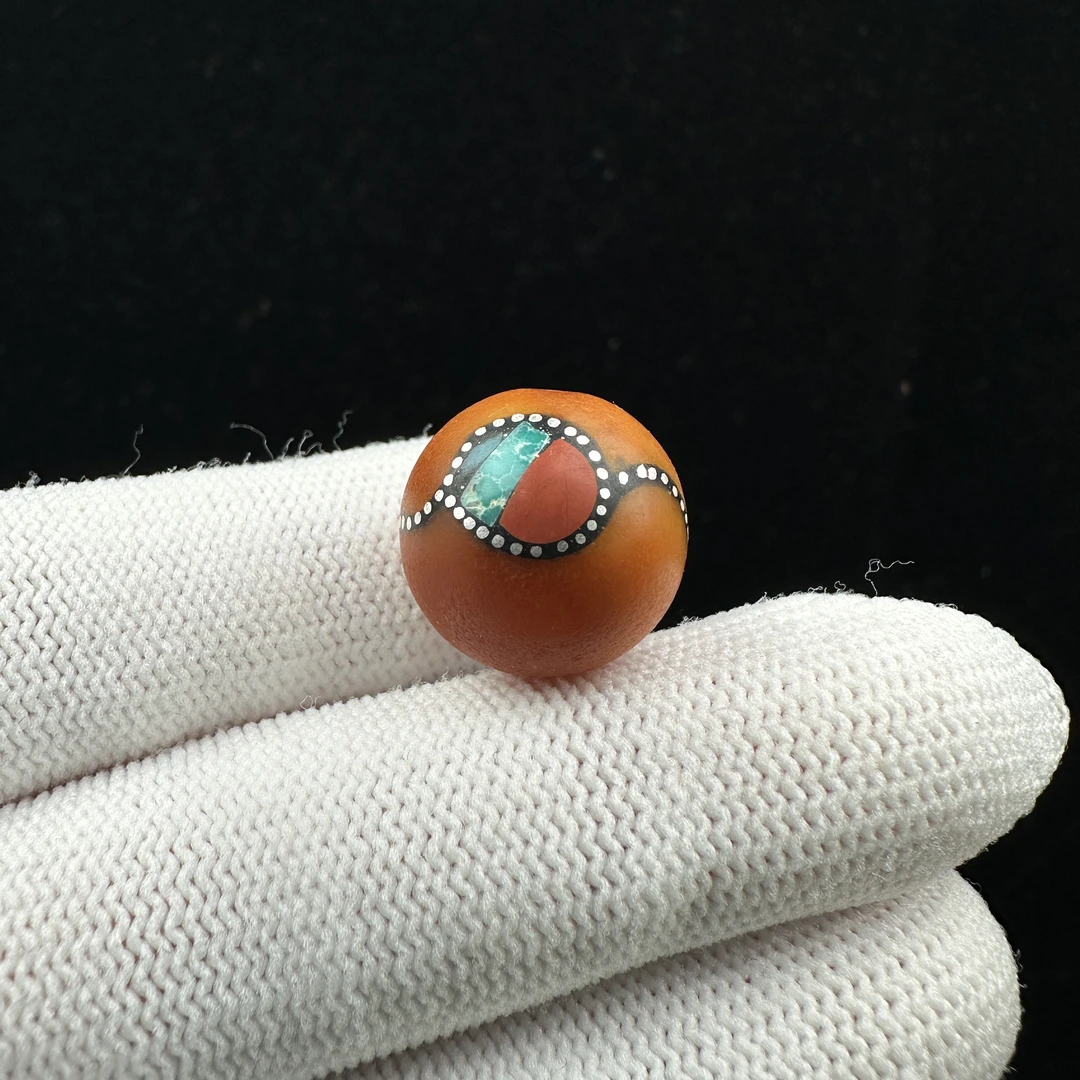 Y5998天然原矿蜜蜡 老蜡单珠 16mm抖音基地质检发