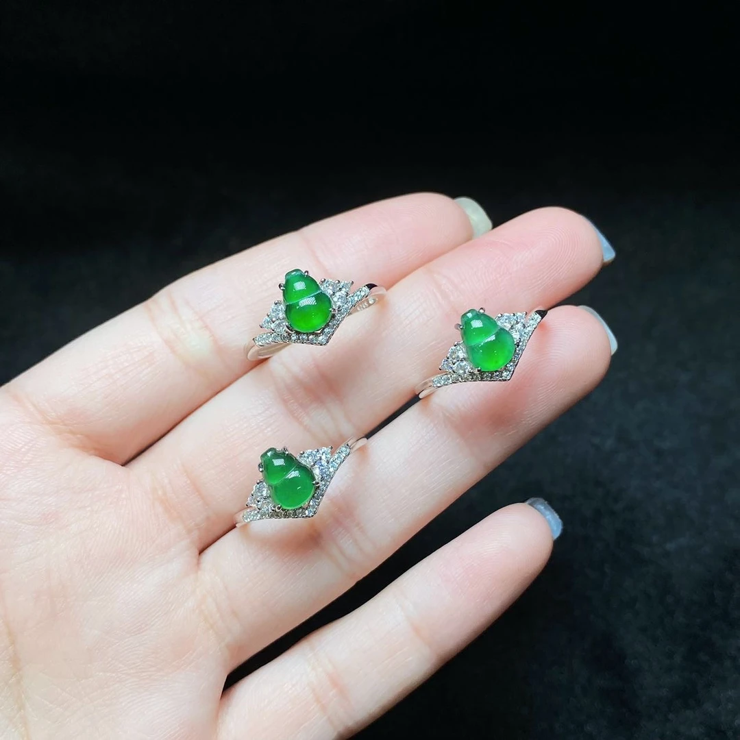 【云上叙】7 V76657-S925银翡翠戒指-多样性发一件-7.5×5.5mm（东哥）