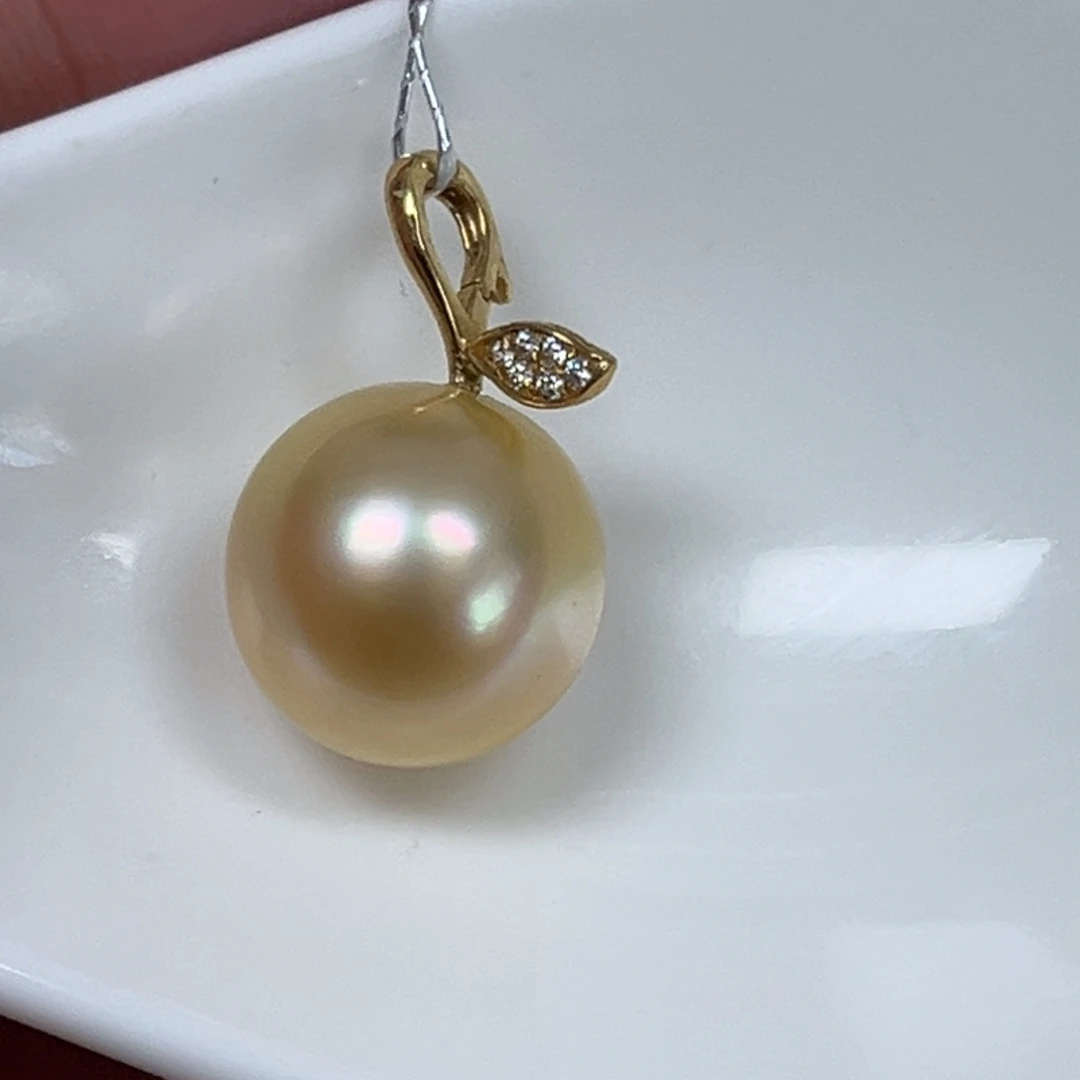 海水珍珠颈饰18K金镶嵌13mm