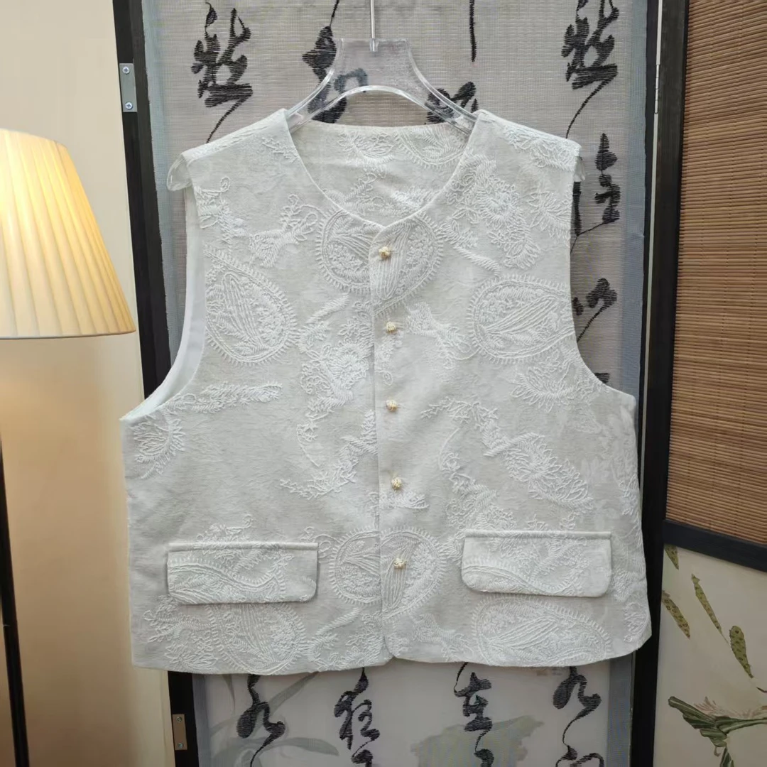 [麻纱马甲]马甲蕾丝小香风气质针织时尚百搭马夹无袖复古休闲