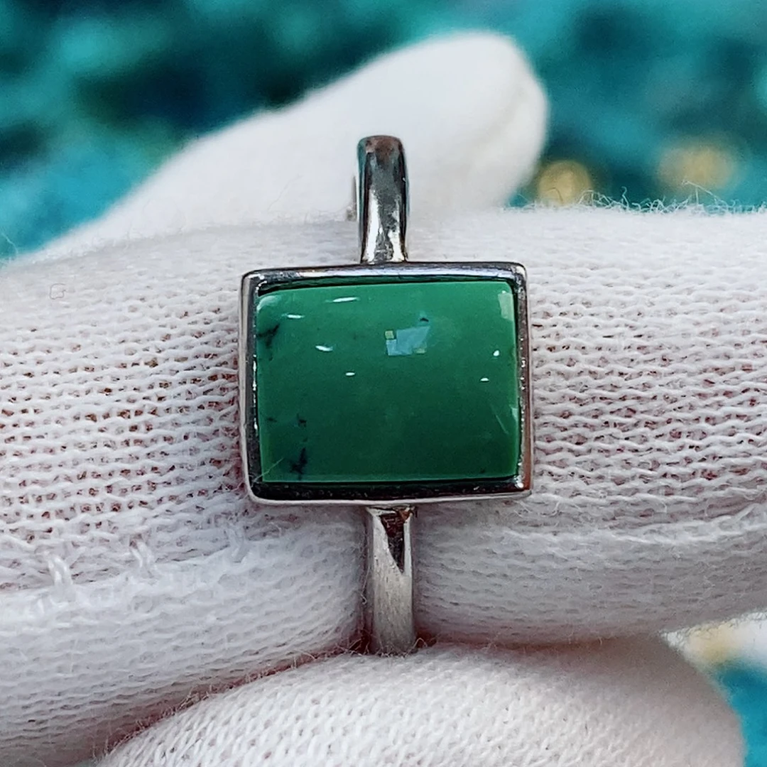 绿松石银S925镶嵌原矿无优化