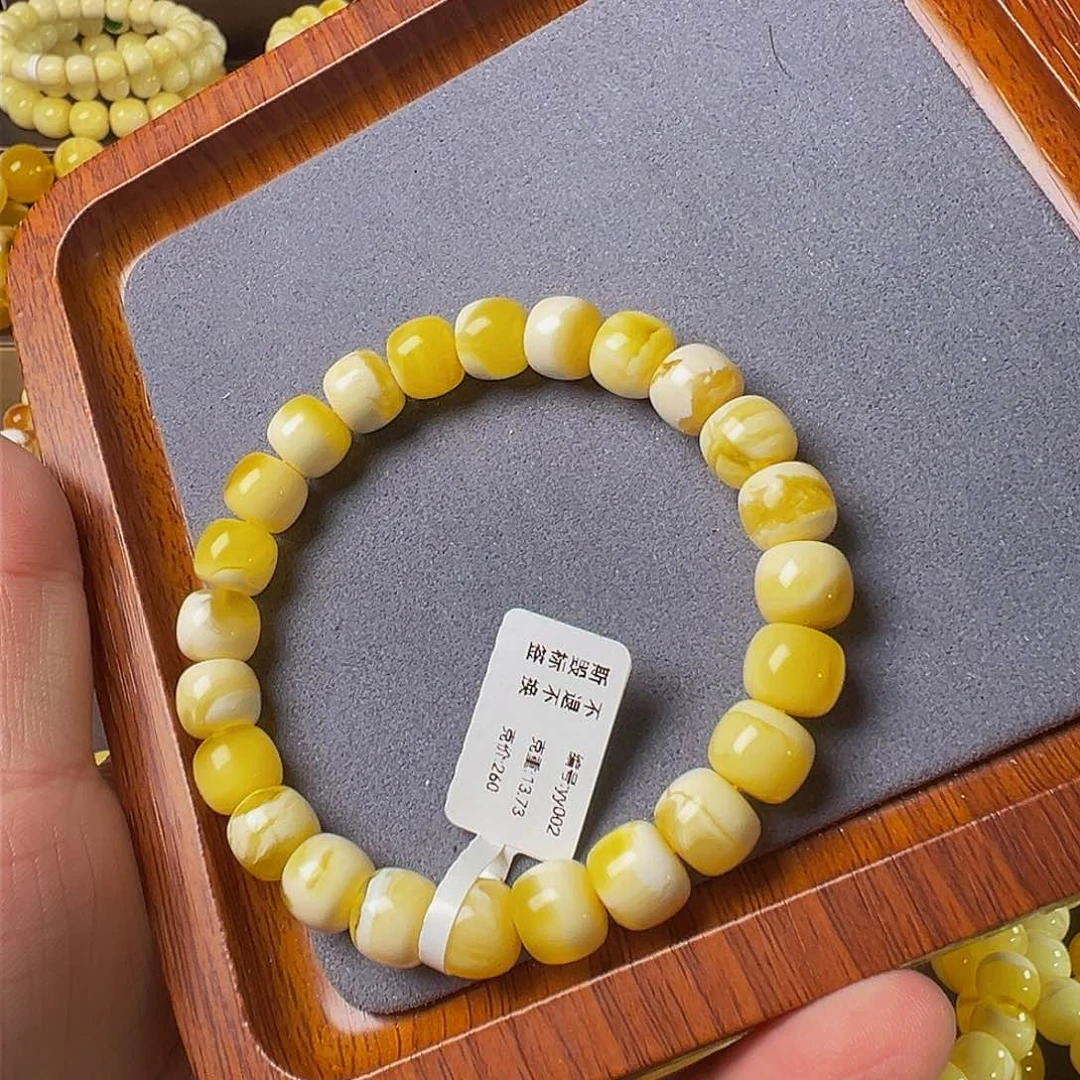 琥珀手链未镶嵌同料瓷白老型10 m