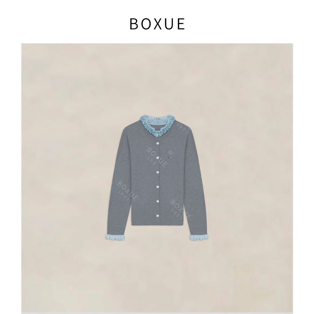 BOXUE“栀梦”2025秋季高级感羊.毛＋羊.绒轻奢外套#250819W3930