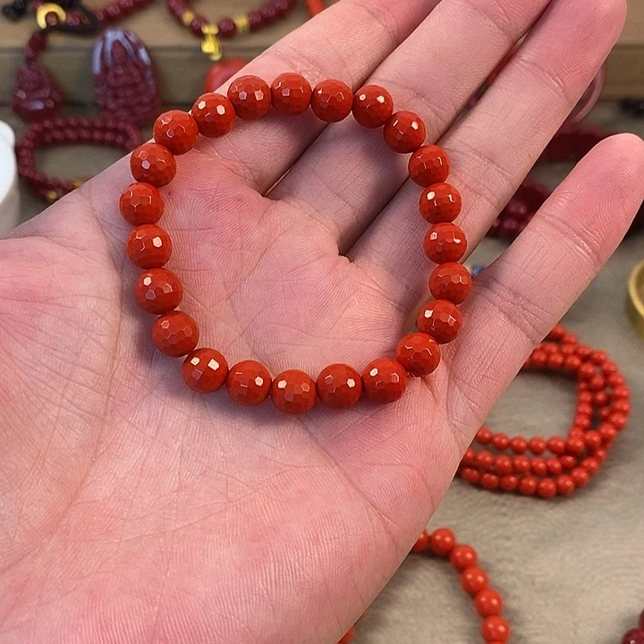 天然辰砂红砂卡8切面款