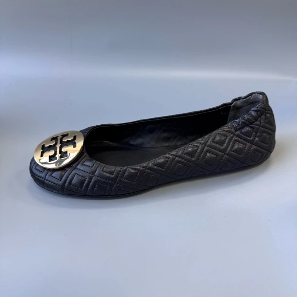 99新 TORY BURCH/汤丽柏琦 压纹圆头低跟 111 单鞋女士豆豆鞋浅口