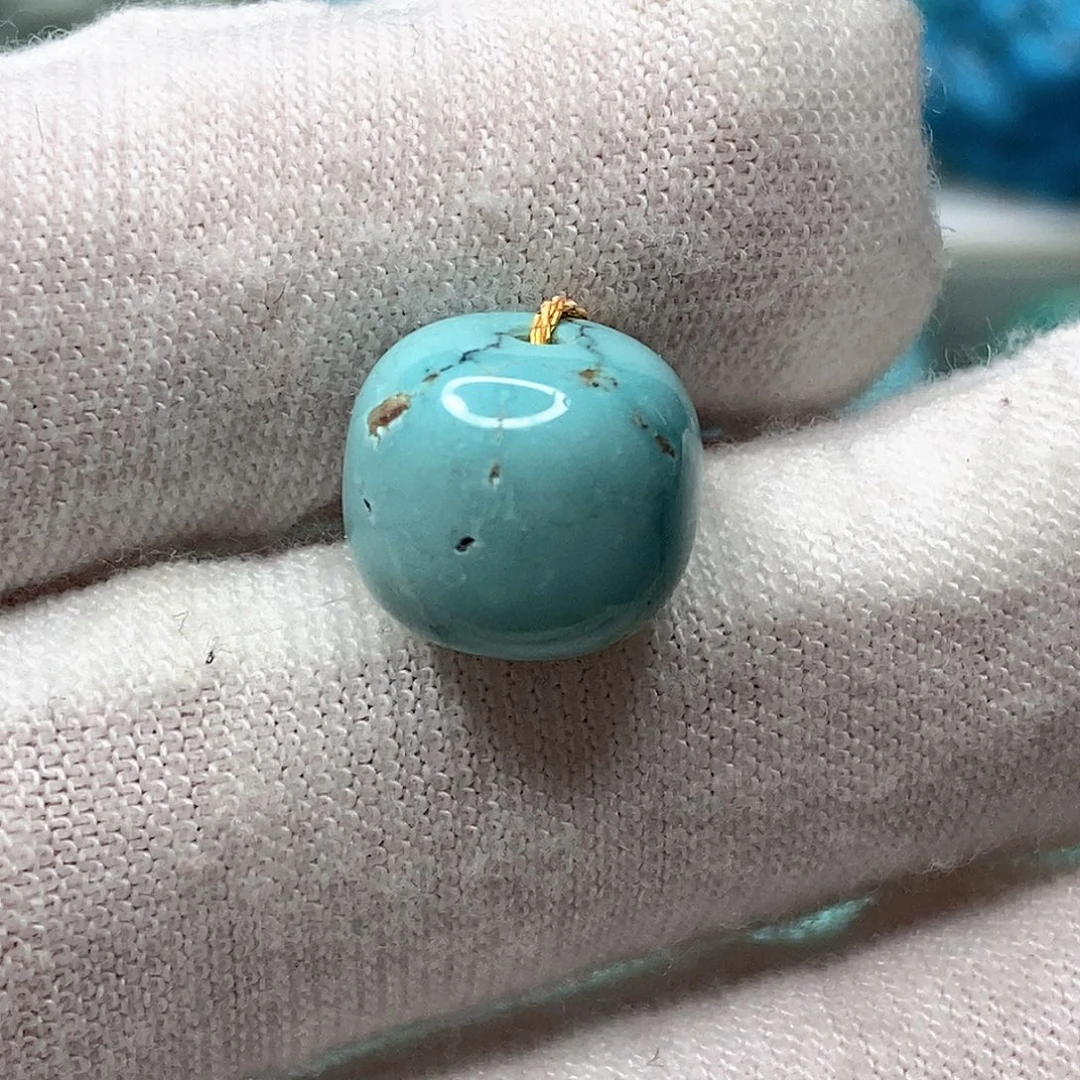 绿松石未镶嵌天然原矿 地大质检11.2mm