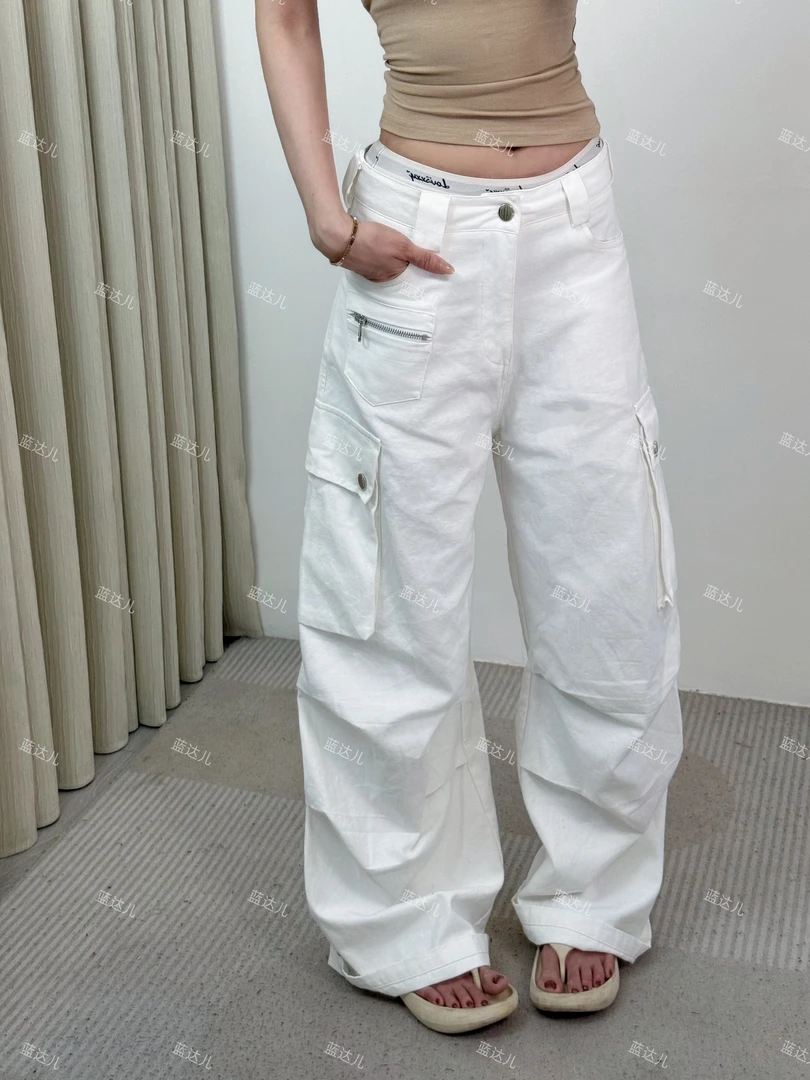 蓝达儿 【洗水棉】百搭时尚休闲工装裤