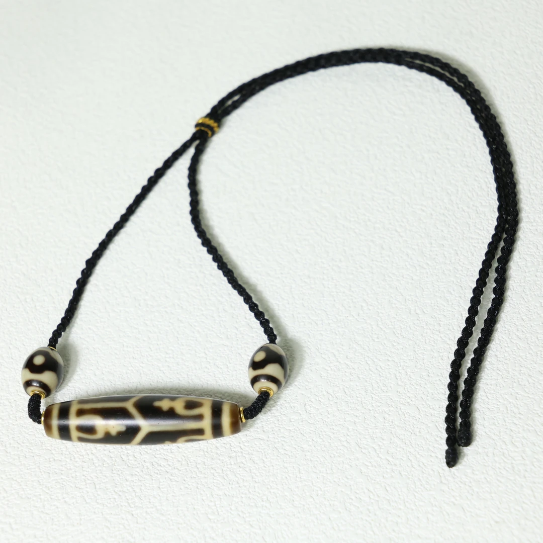 真品高货折线六眼天珠项链 男女同款 尺寸约52mm×13.3mm左右