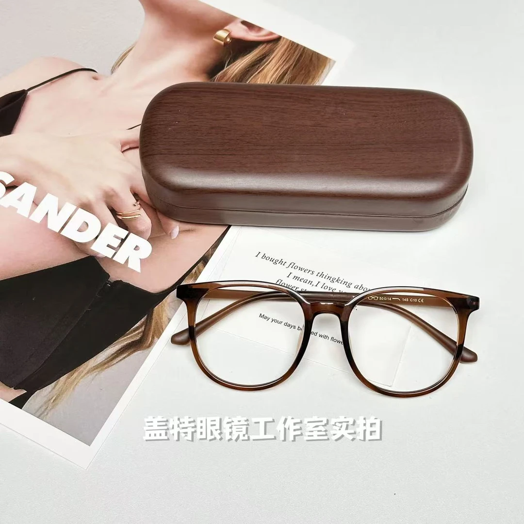 软乎乎的圆框镜框减龄清纯又好看秋冬泰迪棕简直太有氛围感了