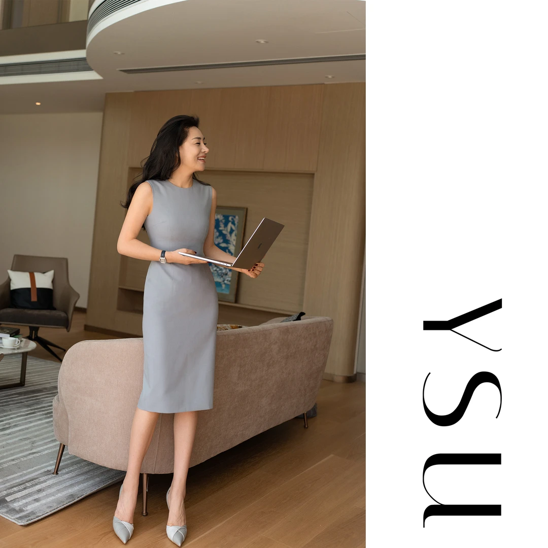 YSU【余书】知性优雅高级感百搭显瘦气质无袖连衣裙Y303758