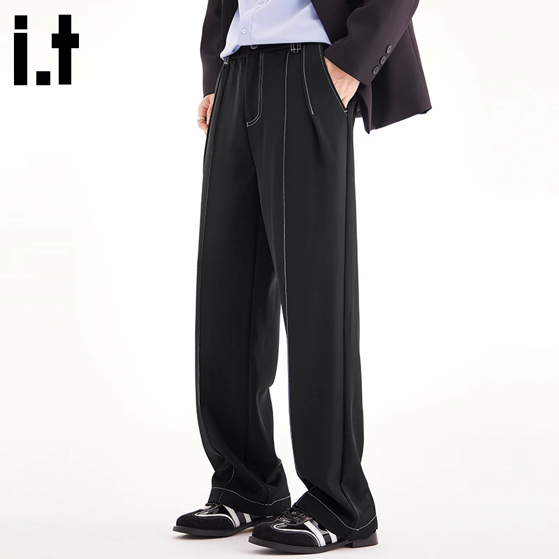 i.t:CHOCOOLATE明辑线男士休闲长裤2025年秋冬设计感宽松垂感西裤