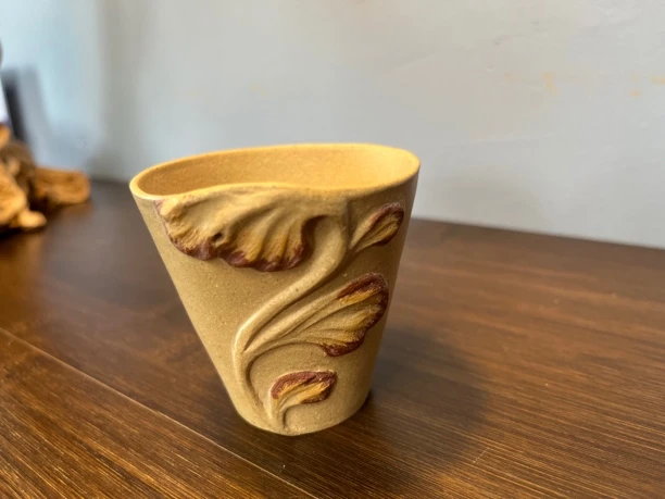 宜兴紫砂段泥手工幸运草主任杯100CC