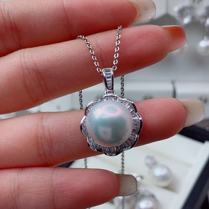 咸***身吊坠(赠链)淡水珍珠银S925镶嵌