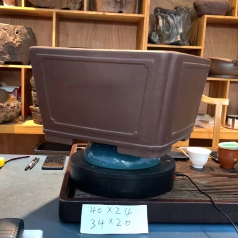 紫砂花盆紫色四方