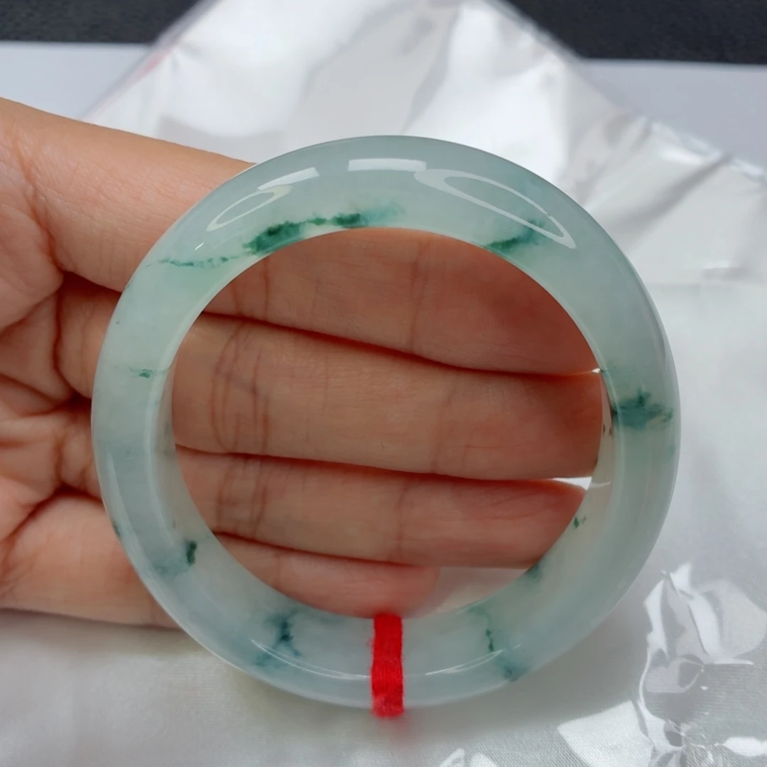 未镶嵌手镯翡翠老坑55贵妃冰飘花起光022