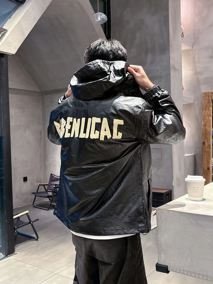 【5506】春季新款高奢连帽夹克外套男士三防黑色冲锋衣