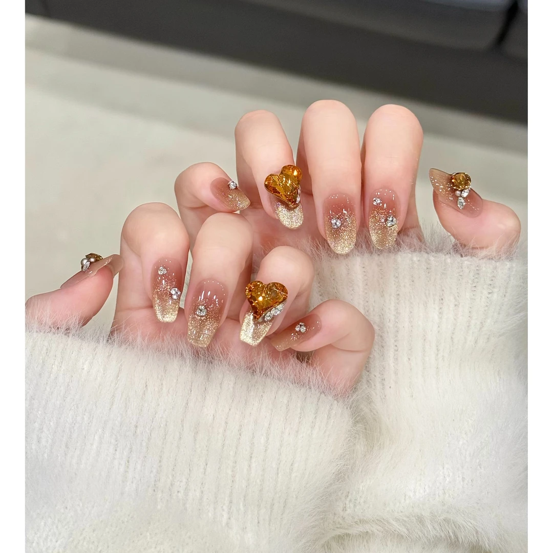 茉哉【快乐芬达】纯手工定制美甲拆卸穿戴甲A4630