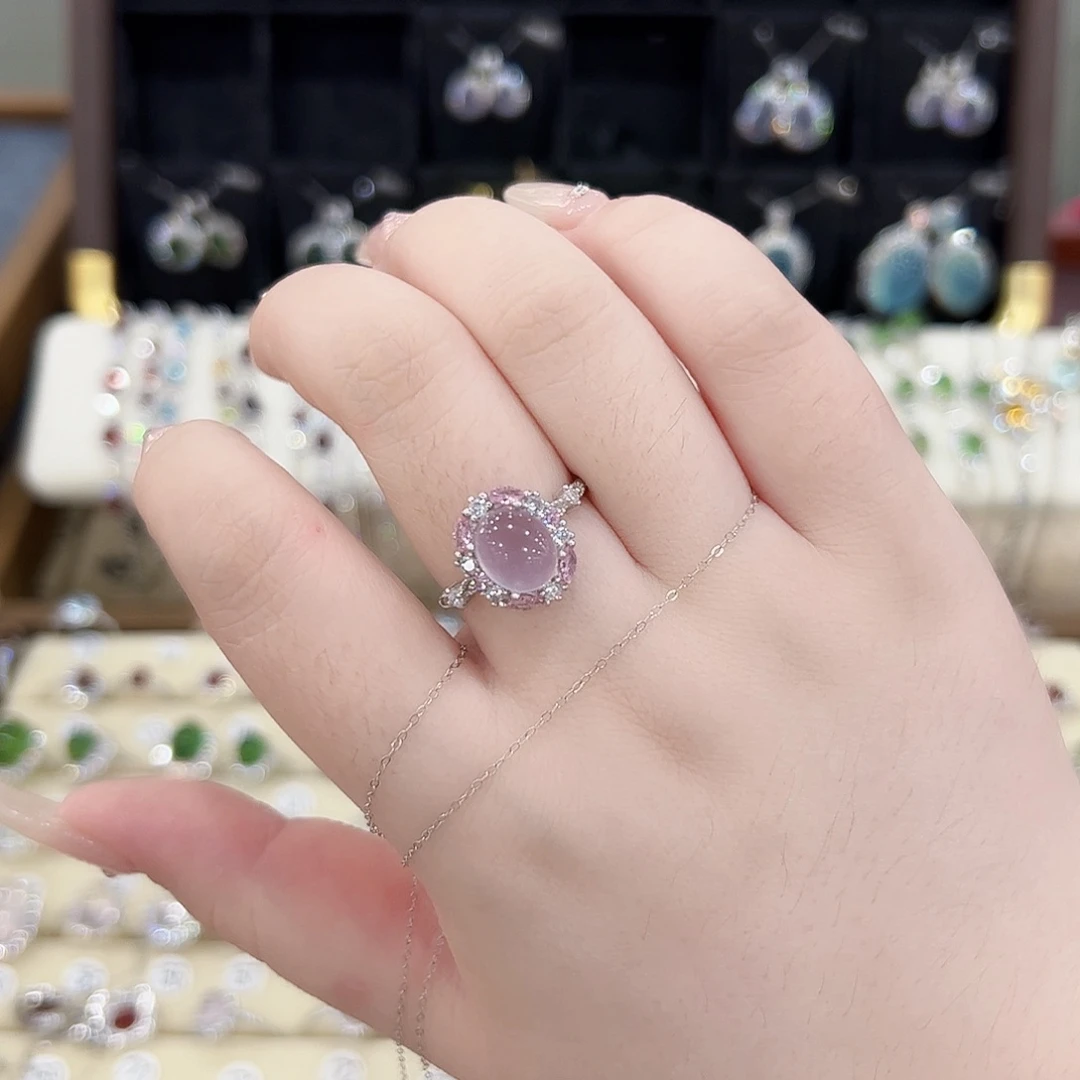 银S925镶嵌戒指萤石