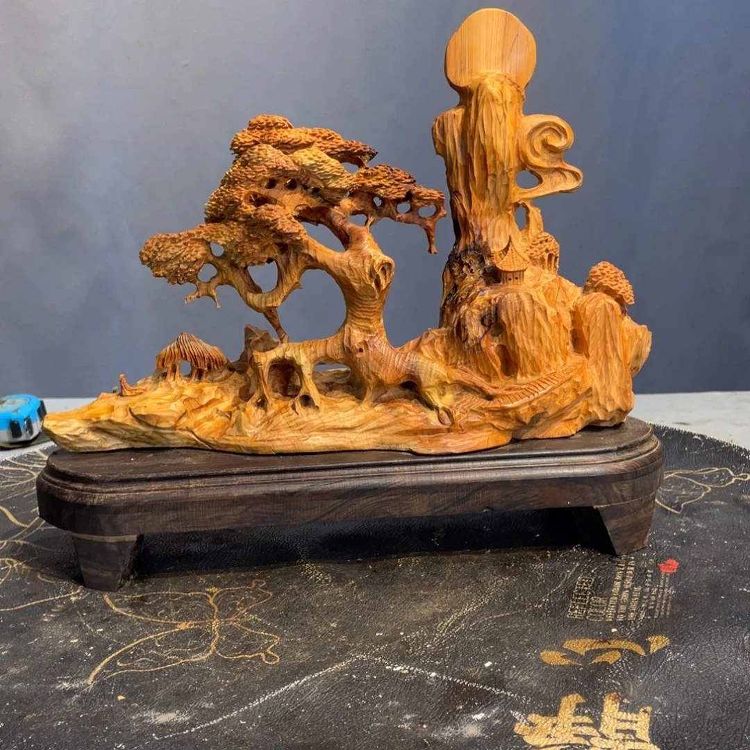 柏木（崖柏）崖柏精工意境山水