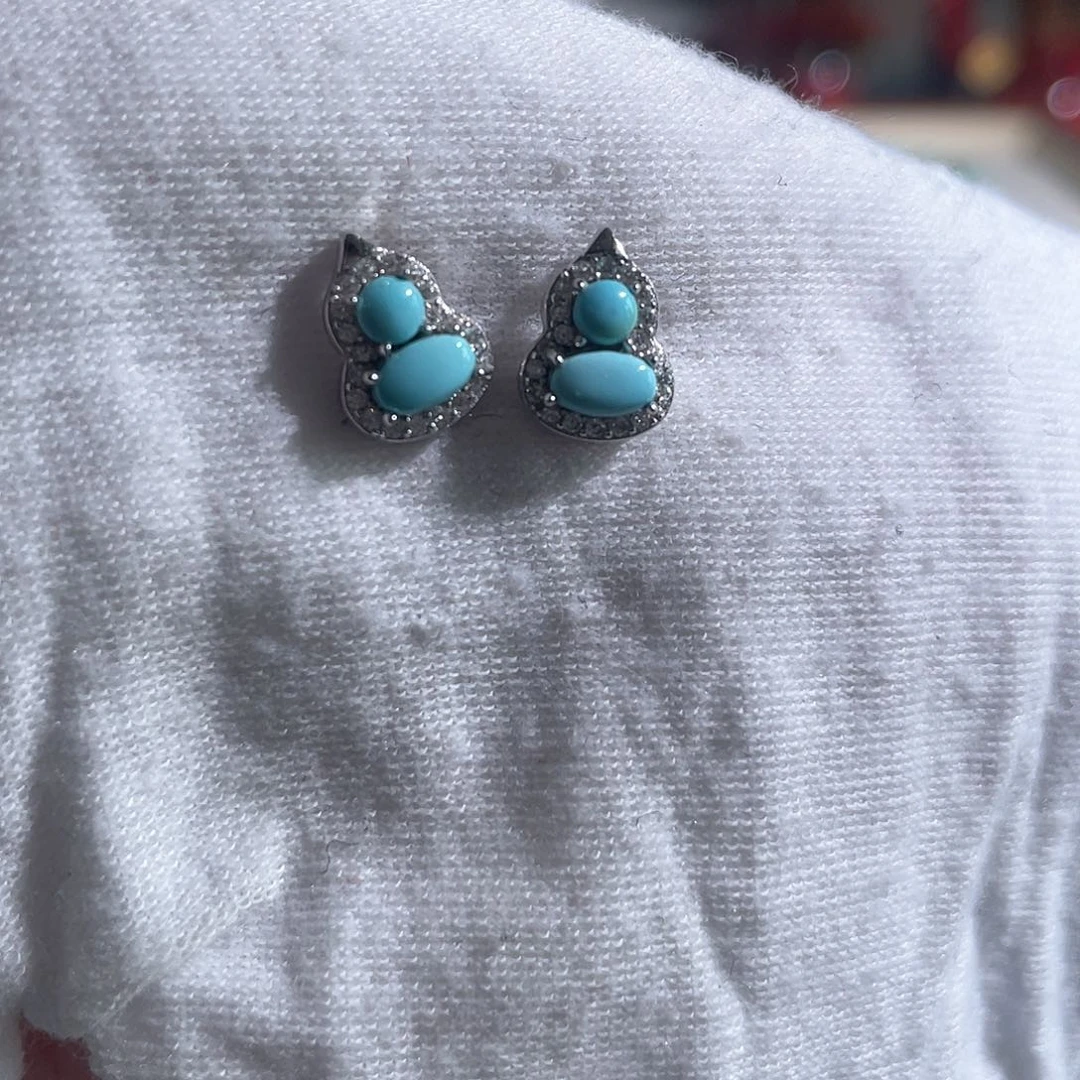 绿松石配饰银S925镶嵌