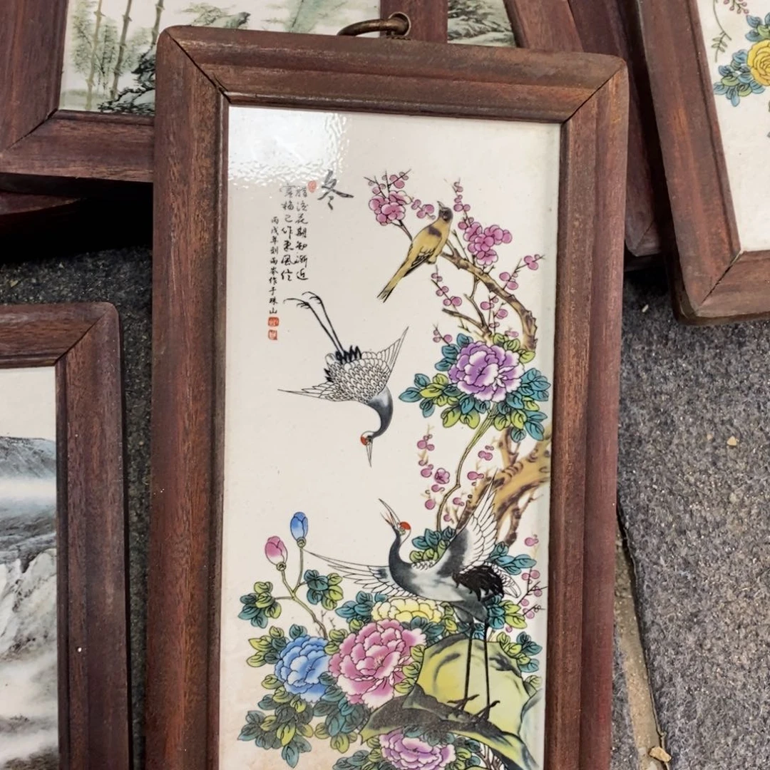 瓷28*16*1景德镇瓷板画柴窑烧制