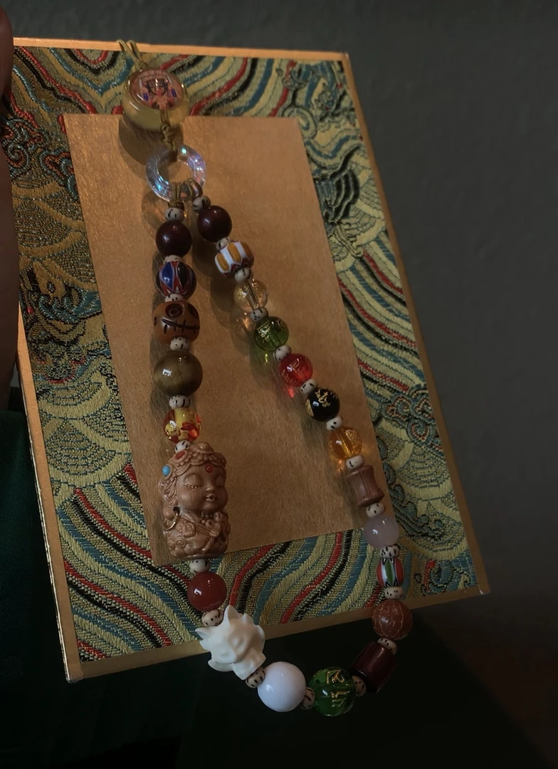 五路财神琉璃**真言手机挂，扎基拉姆/绿度母/阿呆/小九