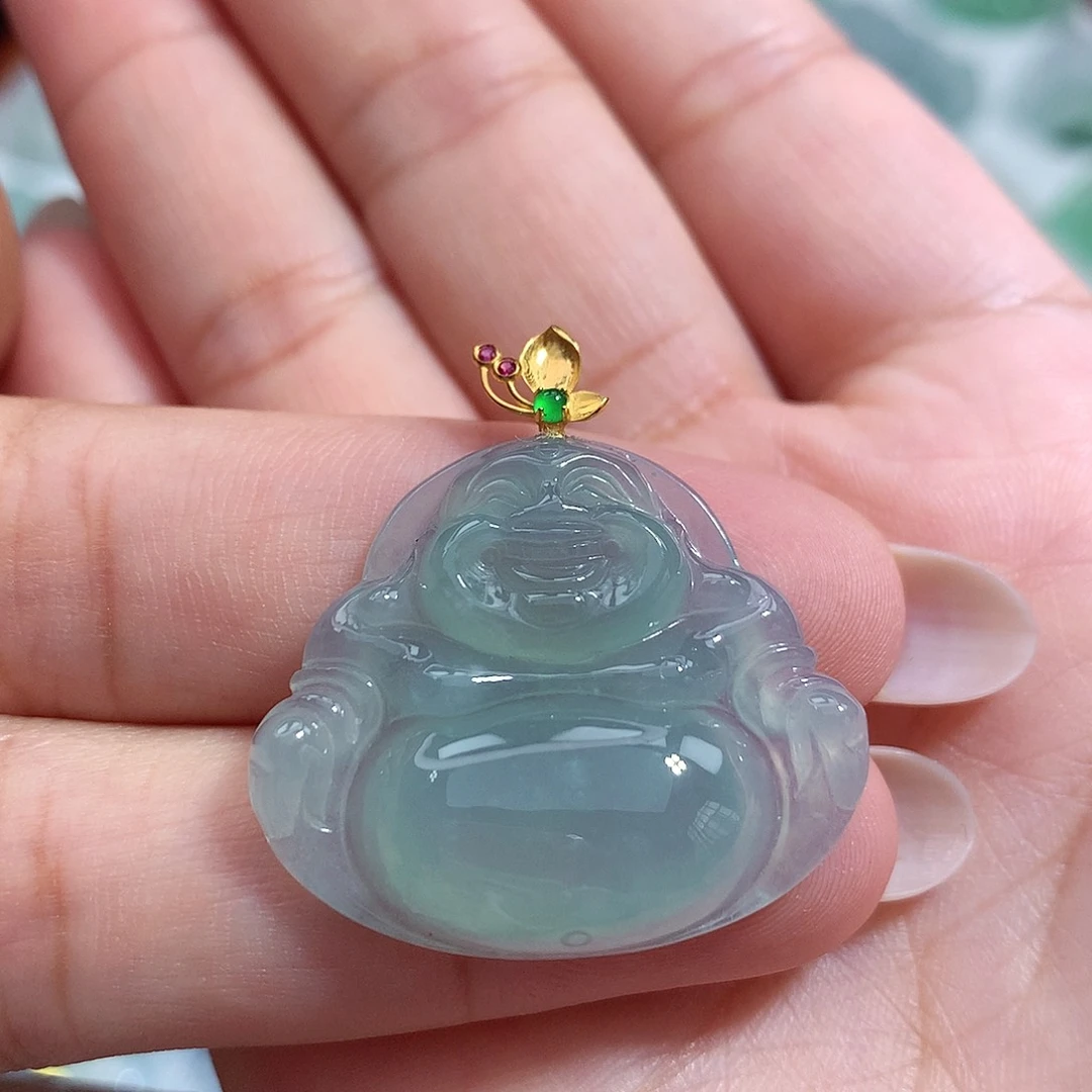 翡翠未镶嵌颈饰佛公