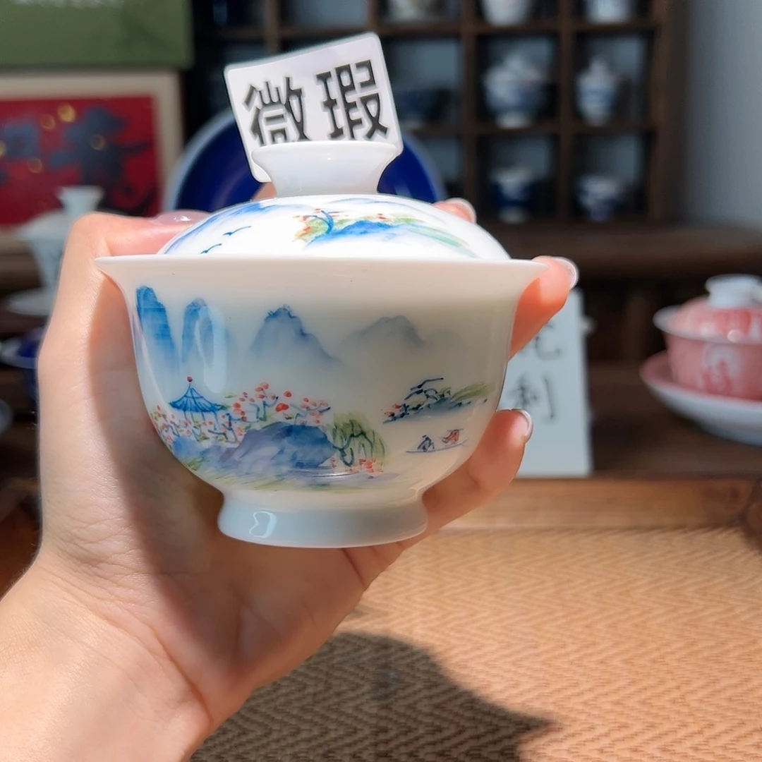 【闪购商品】微瑕 手绘 盖碗
